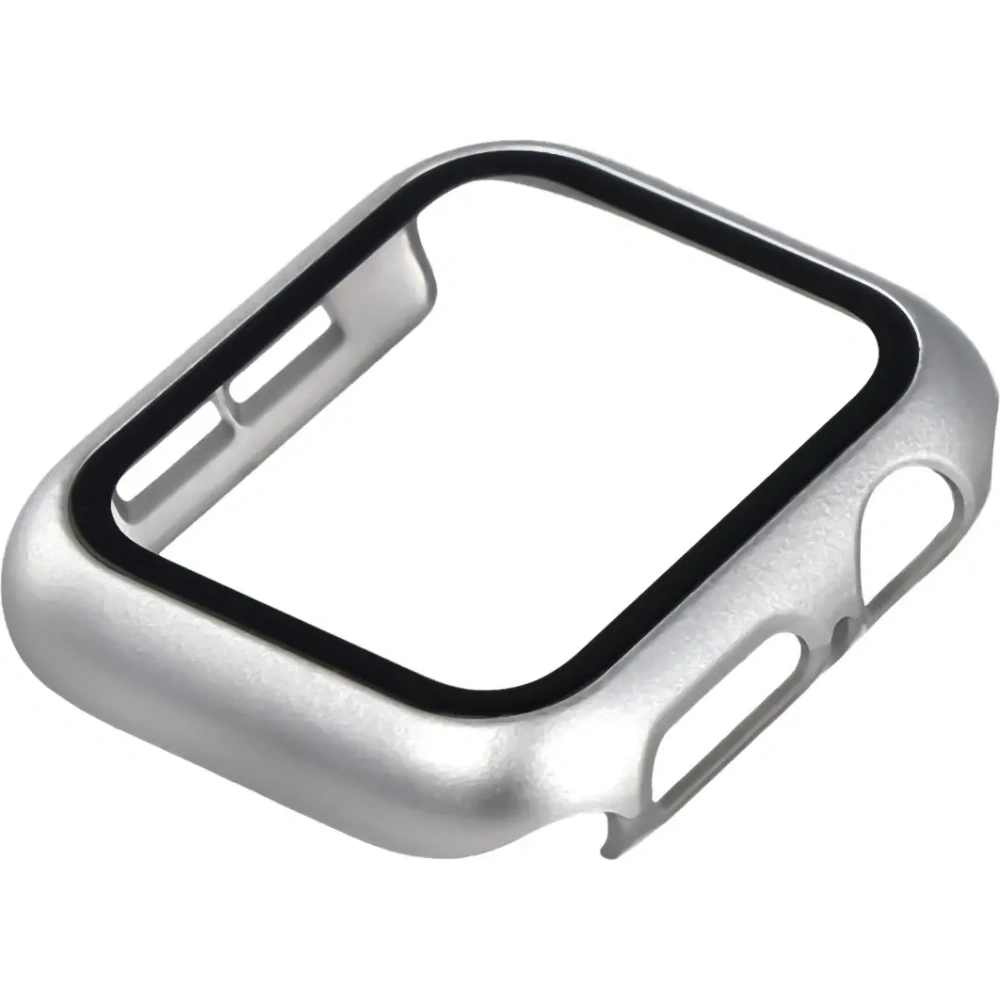 Etui ze szkłem do zegarka Bizon Case+Glass Watch do Apple Watch SE 3 / SE 2 / SE / 6 / 5 / 4 40mm matowe srebrne