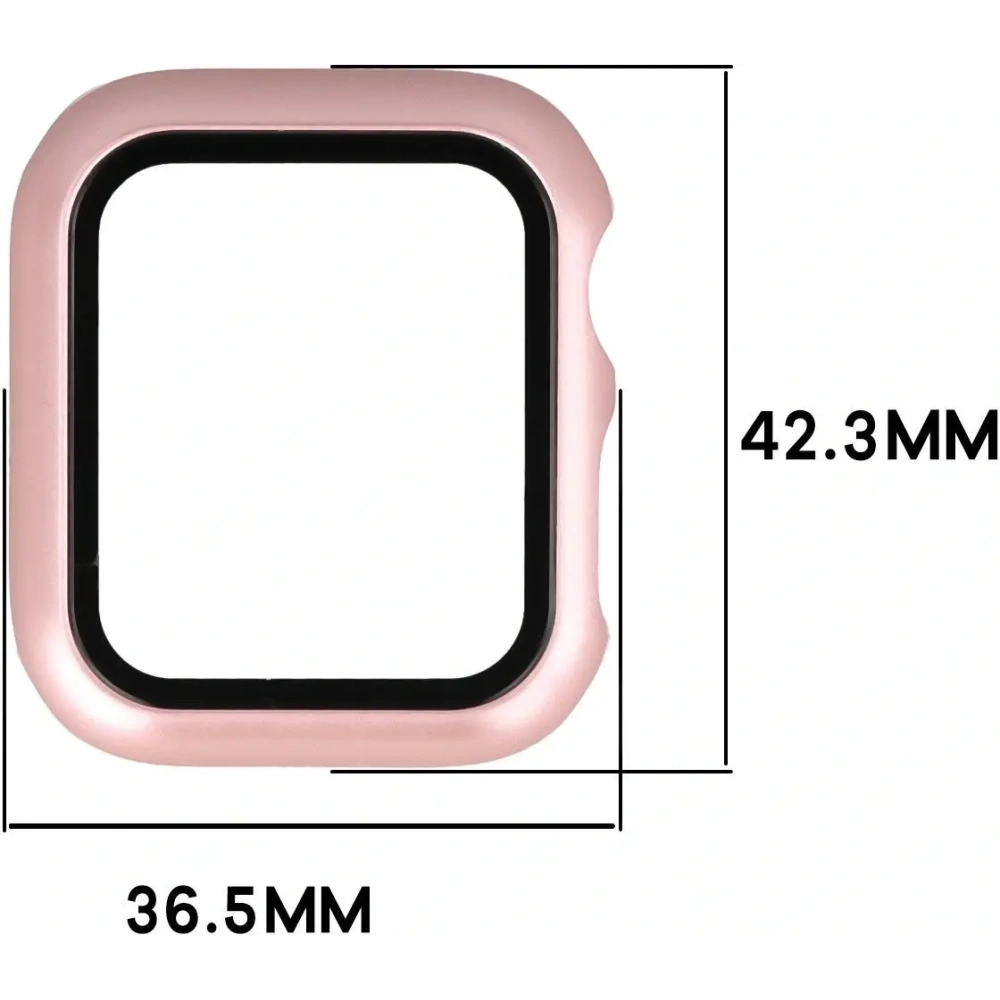 Etui ze szkłem do zegarka Bizon Case+Glass Watch do Apple Watch SE 3 / SE 2 / SE / 6 / 5 / 4 40mm różowozłote