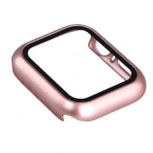 Etui ze szkłem do zegarka Bizon Case+Glass Watch do Apple Watch SE 3 / SE 2 / SE / 6 / 5 / 4 40mm różowozłote