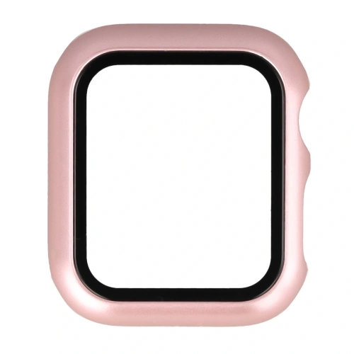 Etui ze szkłem do zegarka Bizon Case+Glass Watch do Apple Watch SE 3 / SE 2 / SE / 6 / 5 / 4 40mm różowozłote
