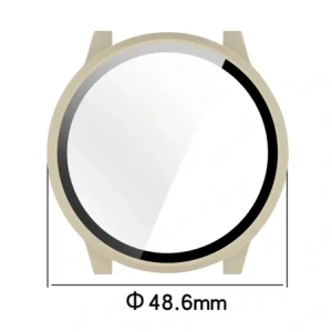 Etui ze szkłem do zegarka Bizon Case+Glass Watch do Garmin Venu 4 45mm beżowe