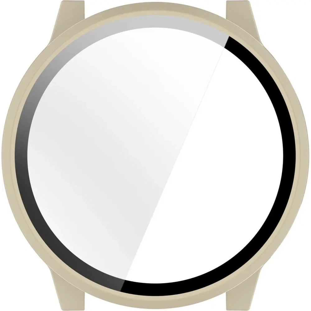 Etui ze szkłem do zegarka Bizon Case+Glass Watch do Garmin Venu 4 45mm beżowe