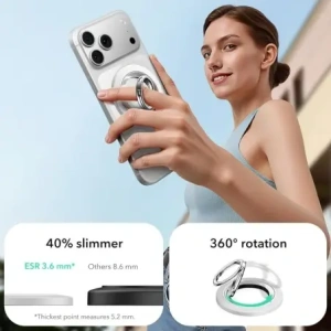 Uchwyt ESR Magnetic 360 Halolock MagSafe Phone Ring White