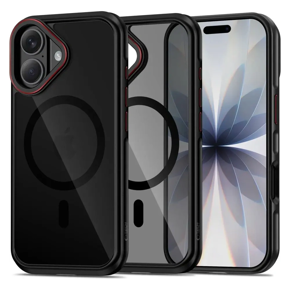 Etui Tech-Protect MagHybrid MagSafe do Apple iPhone 17 Black/red