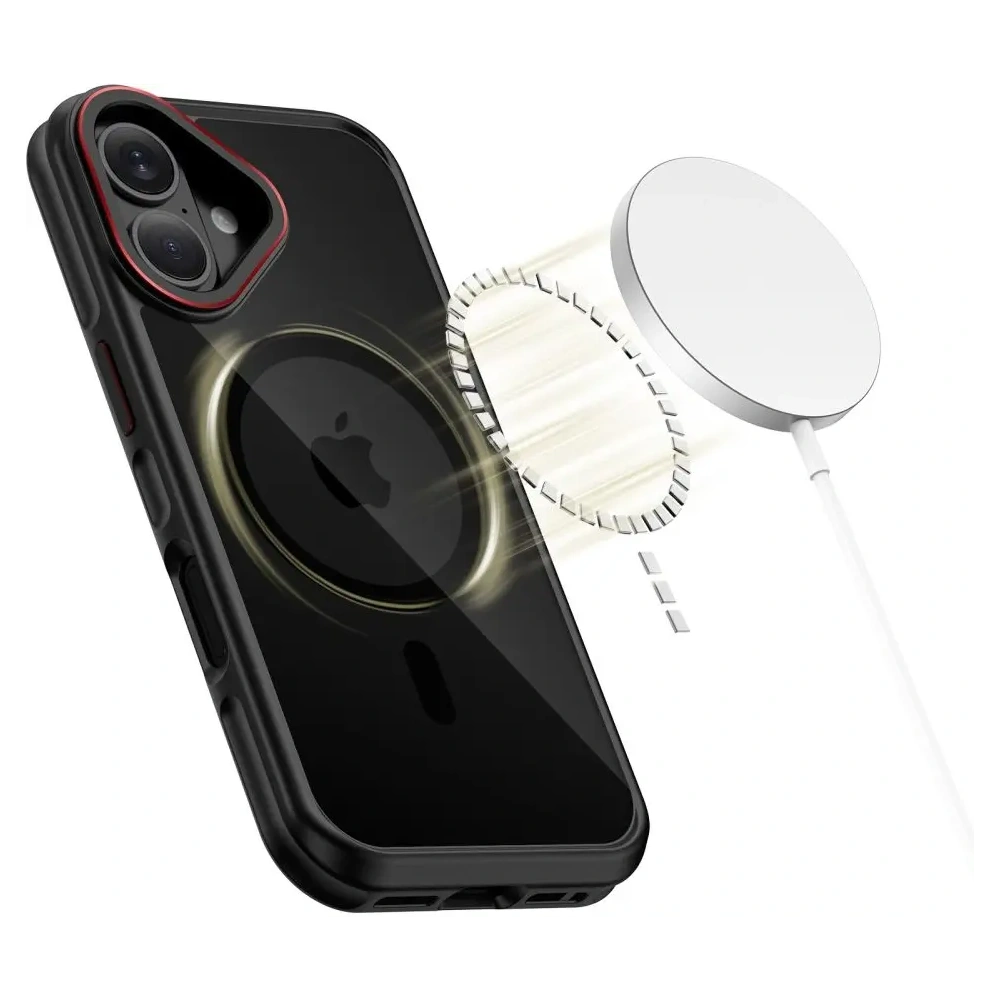 Etui Tech-Protect MagHybrid MagSafe do Apple iPhone 17 Black/red