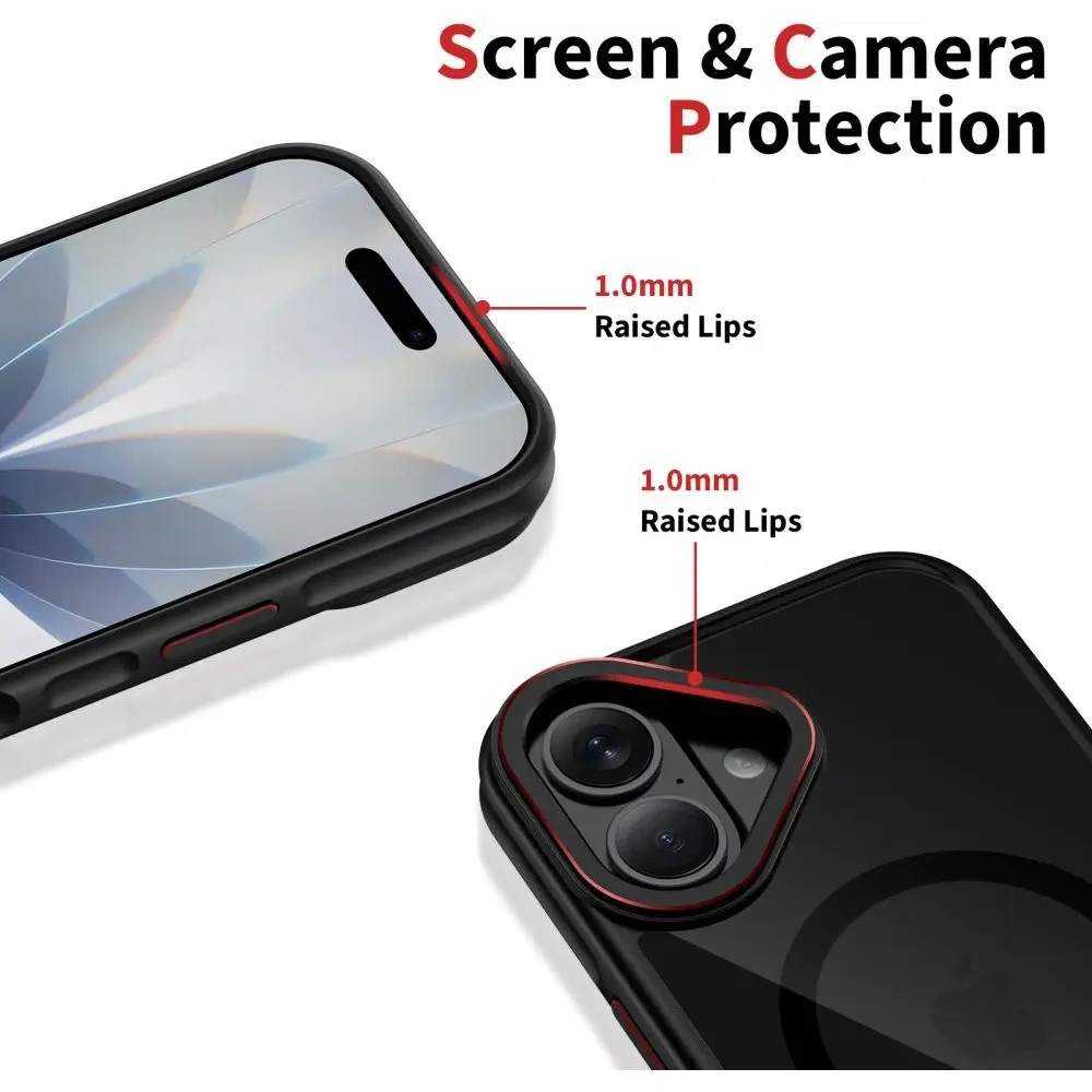 Etui Tech-Protect MagHybrid MagSafe do Apple iPhone 17 Black/red