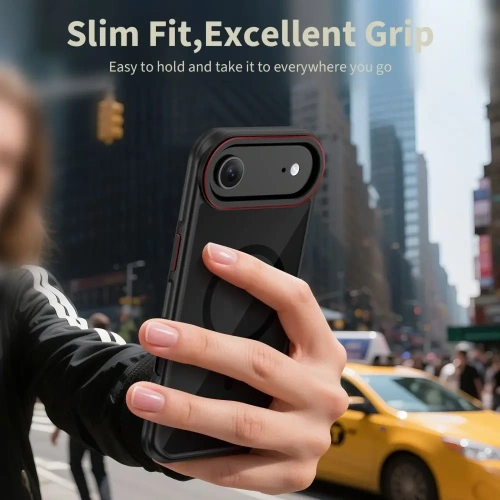 Etui Tech-Protect MagHybrid MagSafe do Apple iPhone Air Black/red