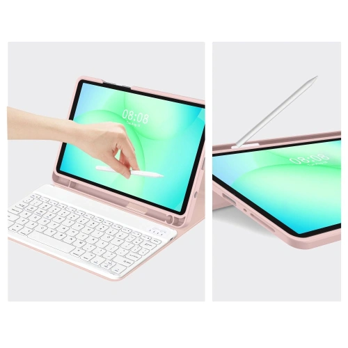 Etui Tech-Protect Smartcase Pen + Keyboard do Samsung Galaxy Tab A9 / A11 8.7 X110 / X115 / X133 / X135 Pink