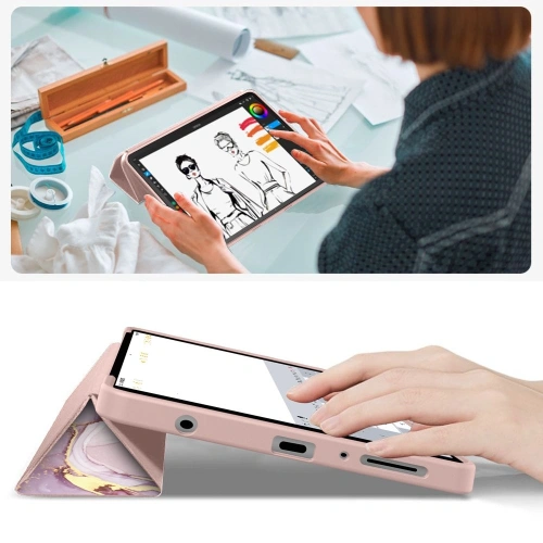 Etui Tech-Protect Smartcase do Samsung Galaxy Tab A9 / A11 8.7 X110 / X115 / X133 / X135 Marble