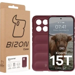 Pancerne etui Bizon Case Tur do Xiaomi 15T burgundowe