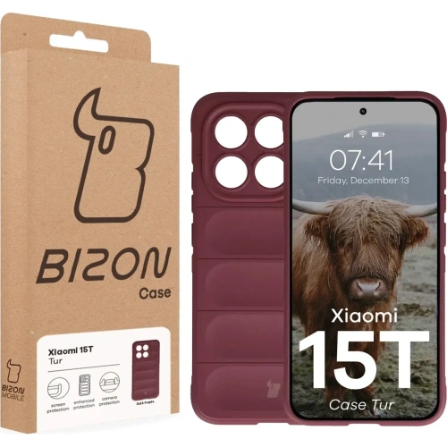 Pancerne etui Bizon Case Tur do Xiaomi 15T burgundowe