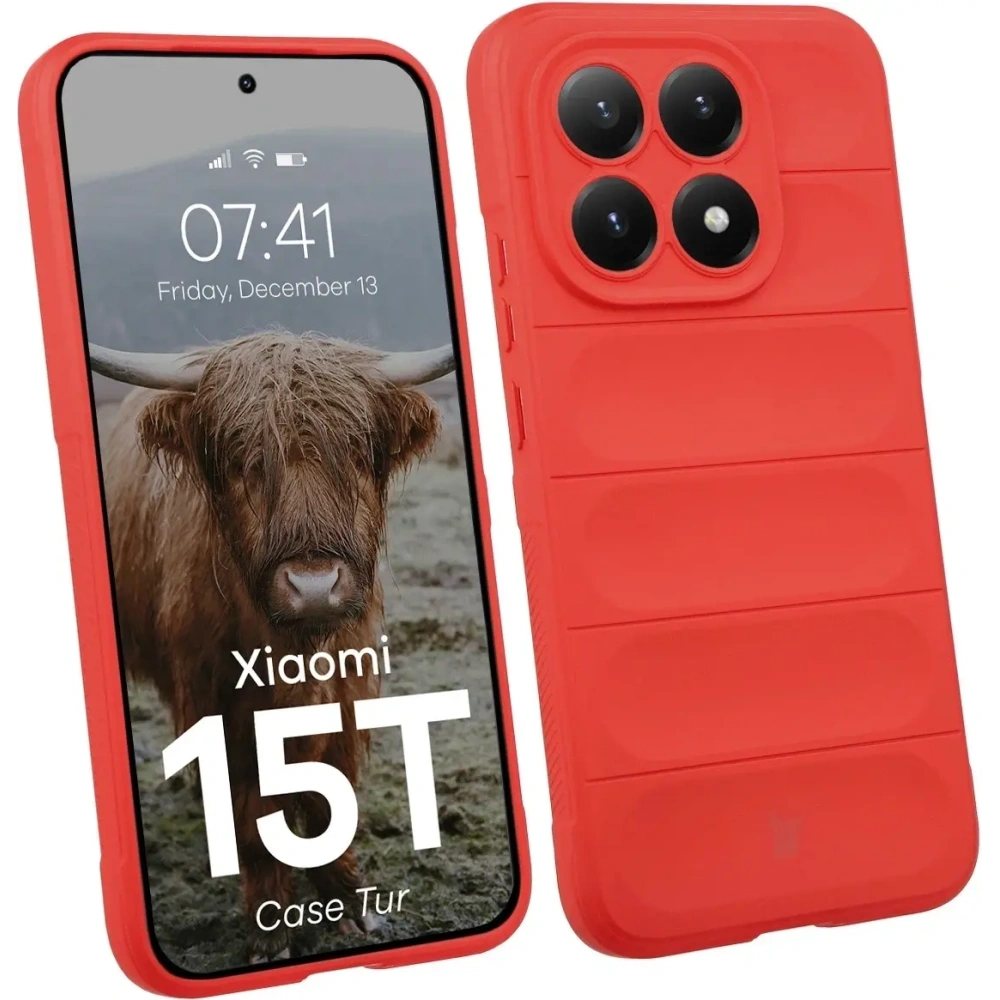 Pancerne etui Bizon Case Tur do Xiaomi 15T czerwone