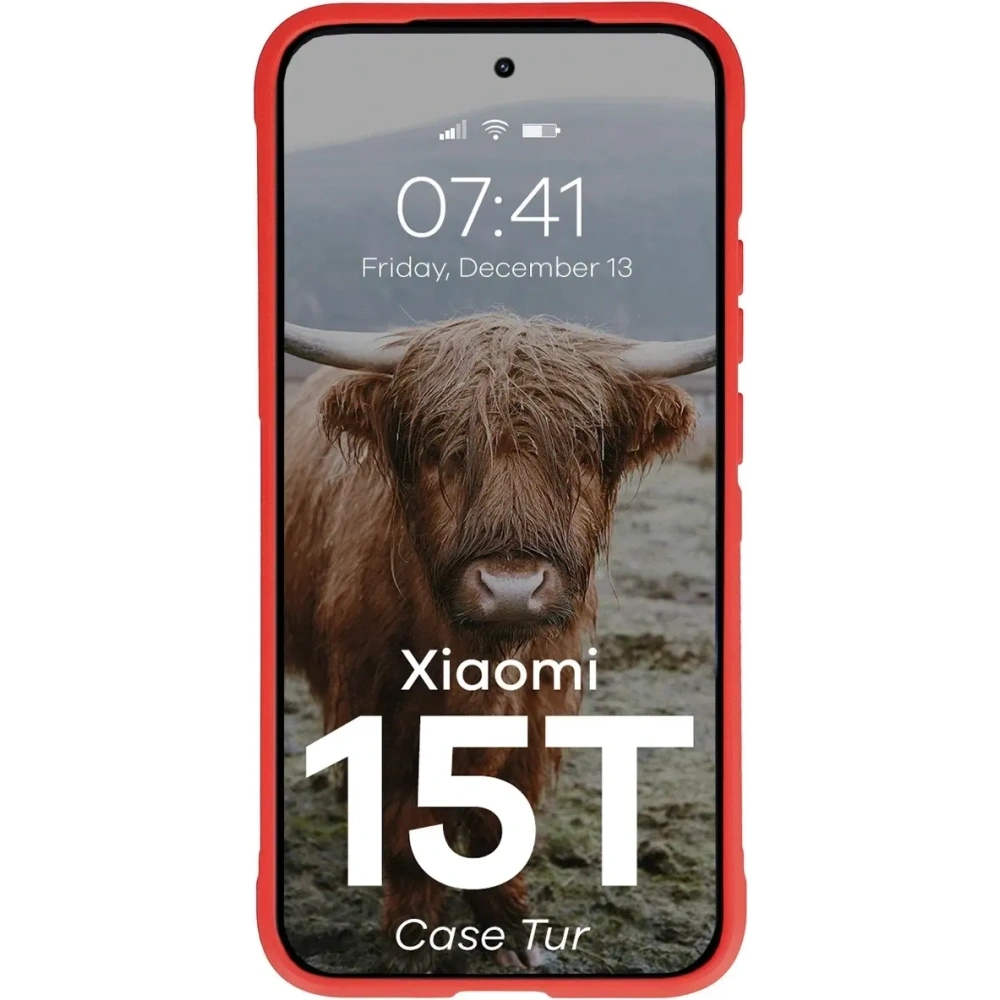 Pancerne etui Bizon Case Tur do Xiaomi 15T czerwone