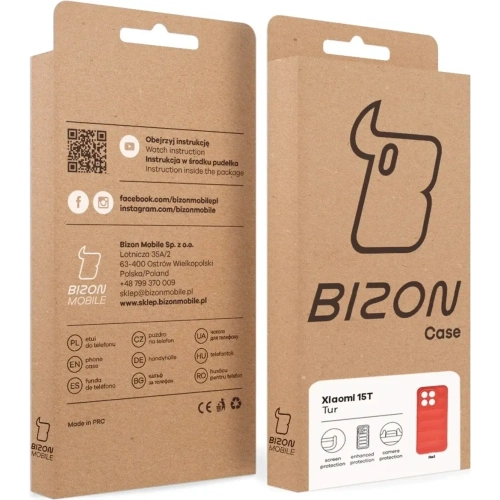 Pancerne etui Bizon Case Tur do Xiaomi 15T czerwone