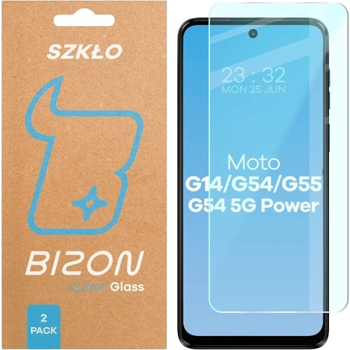 Szkło hartowane Bizon Glass Clear Duo do Motorola Moto G14 4G / G54 5G / G54 Power 5G / G55 5G [2 PACK]