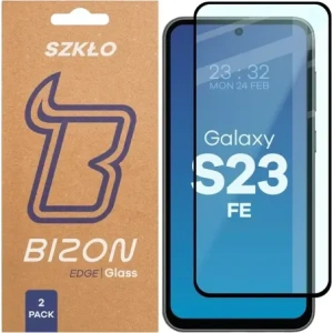Szkło hartowane Bizon Glass Edge Duo do Samsung Galaxy S23 FE czarna ramka [2 PACK]