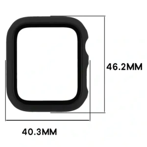 Etui ze szkłem do zegarka Bizon Case+Glass Watch do Apple Watch SE 3 / SE 2 / SE / 6 / 5 / 4 44mm matowe czarne