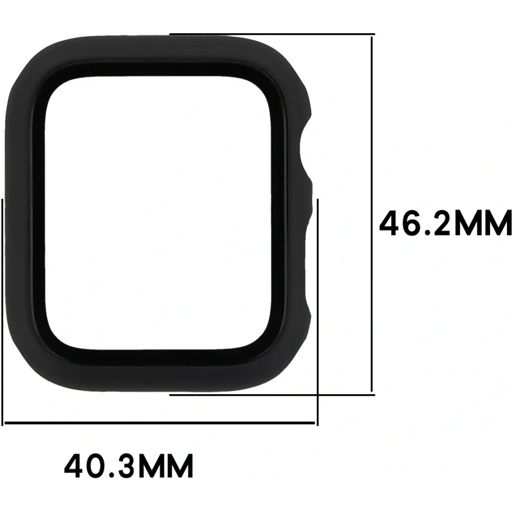 Etui ze szkłem do zegarka Bizon Case+Glass Watch do Apple Watch SE 3 / SE 2 / SE / 6 / 5 / 4 44mm matowe czarne