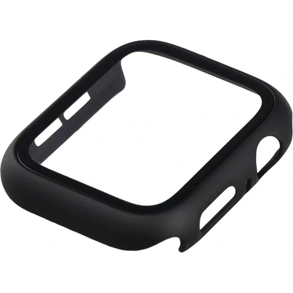 Etui ze szkłem do zegarka Bizon Case+Glass Watch do Apple Watch SE 3 / SE 2 / SE / 6 / 5 / 4 44mm matowe czarne