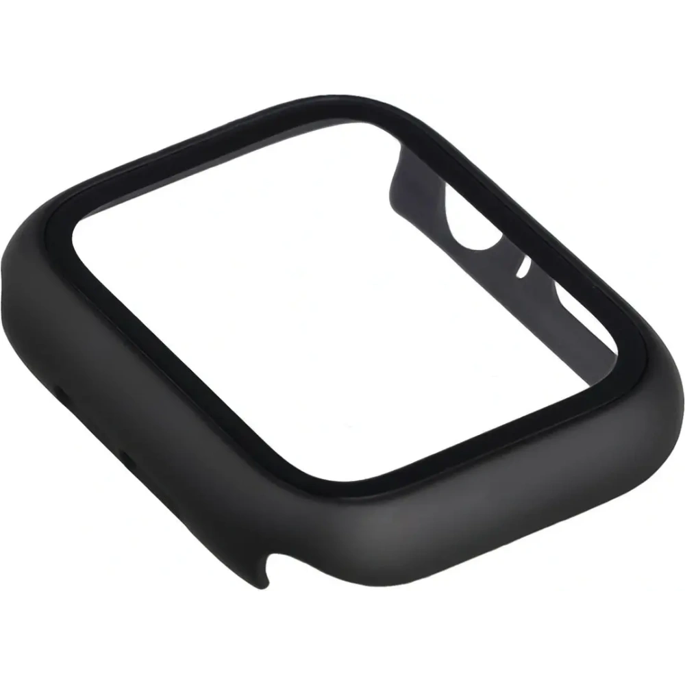 Etui ze szkłem do zegarka Bizon Case+Glass Watch do Apple Watch SE 3 / SE 2 / SE / 6 / 5 / 4 44mm matowe czarne