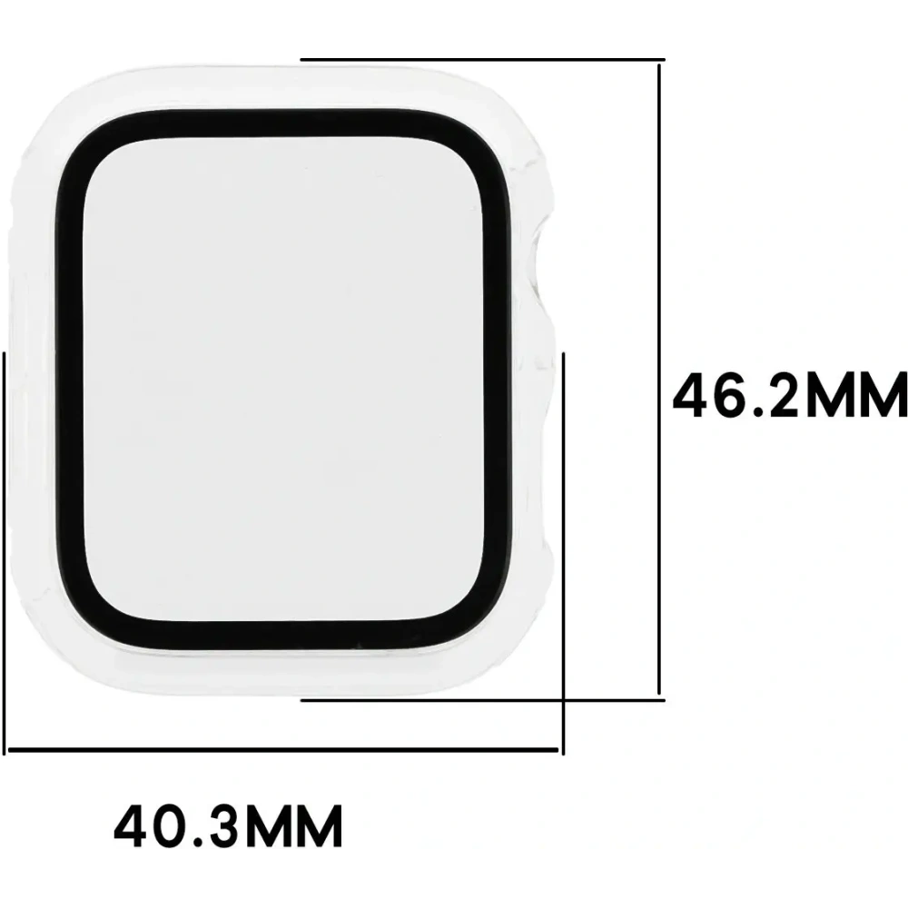 Etui ze szkłem do zegarka Bizon Case+Glass Watch do Apple Watch SE 3 / SE 2 / SE / 6 / 5 / 4 44mm przezroczyste