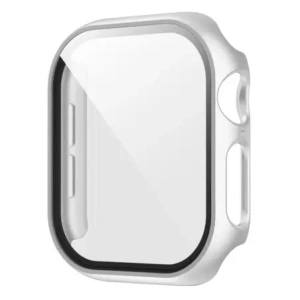 Etui ze szkłem do zegarka Bizon Case+Glass Watch do Apple Watch SE 3 / SE 2 / SE / 6 / 5 / 4 44mm matowe srebrne