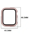 Etui ze szkłem do zegarka Bizon Case+Glass Watch do Apple Watch SE 3 / SE 2 / SE / 6 / 5 / 4 44mm różowozłote