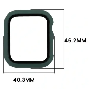 Etui ze szkłem do zegarka Bizon Case+Glass Watch do Apple Watch SE 3 / SE 2 / SE / 6 / 5 / 4 44mm matowe ciemnozielone