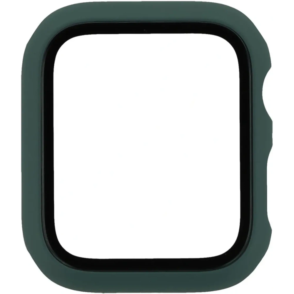 Etui ze szkłem do zegarka Bizon Case+Glass Watch do Apple Watch SE 3 / SE 2 / SE / 6 / 5 / 4 44mm matowe ciemnozielone