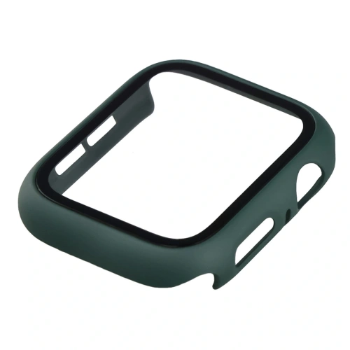 Etui ze szkłem do zegarka Bizon Case+Glass Watch do Apple Watch SE 3 / SE 2 / SE / 6 / 5 / 4 44mm matowe ciemnozielone