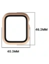 Etui ze szkłem do zegarka Bizon Case+Glass Watch do Apple Watch SE 3 / SE 2 / SE / 6 / 5 / 4 44mm matowe różowe