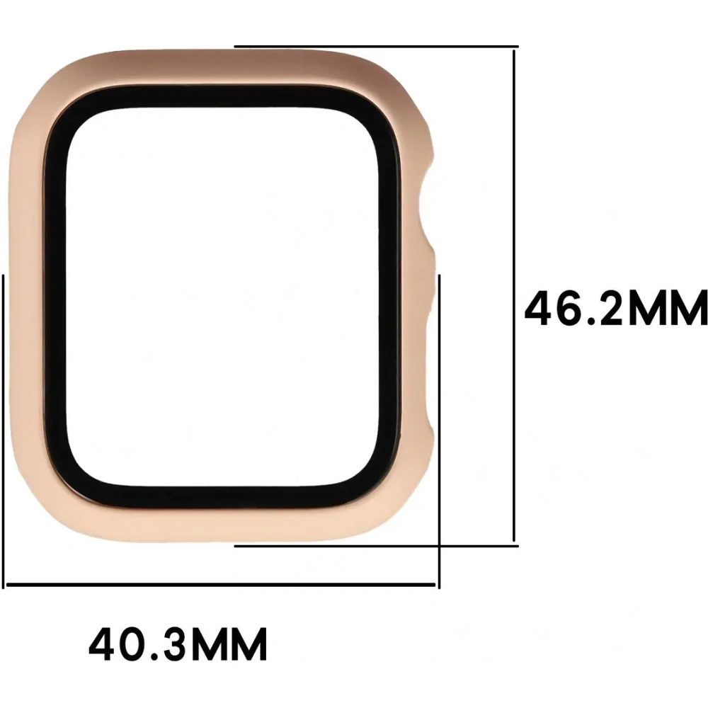 Etui ze szkłem do zegarka Bizon Case+Glass Watch do Apple Watch SE 3 / SE 2 / SE / 6 / 5 / 4 44mm matowe różowe