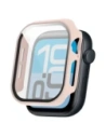 Etui ze szkłem do zegarka Bizon Case+Glass Watch do Apple Watch SE 3 / SE 2 / SE / 6 / 5 / 4 44mm matowe różowe