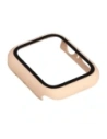 Etui ze szkłem do zegarka Bizon Case+Glass Watch do Apple Watch SE 3 / SE 2 / SE / 6 / 5 / 4 44mm matowe różowe