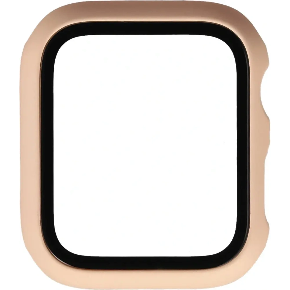 Etui ze szkłem do zegarka Bizon Case+Glass Watch do Apple Watch SE 3 / SE 2 / SE / 6 / 5 / 4 44mm matowe różowe