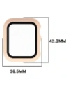 Etui ze szkłem do zegarka Bizon Case+Glass Watch do Apple Watch SE 3 / SE 2 / SE / 6 / 5 / 4 40mm matowe różowe