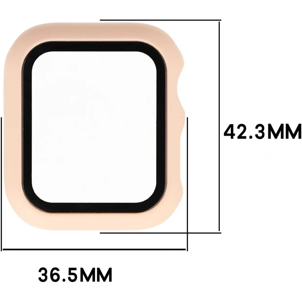 Etui ze szkłem do zegarka Bizon Case+Glass Watch do Apple Watch SE 3 / SE 2 / SE / 6 / 5 / 4 40mm matowe różowe