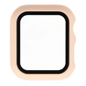 Etui ze szkłem do zegarka Bizon Case+Glass Watch do Apple Watch SE 3 / SE 2 / SE / 6 / 5 / 4 40mm matowe różowe