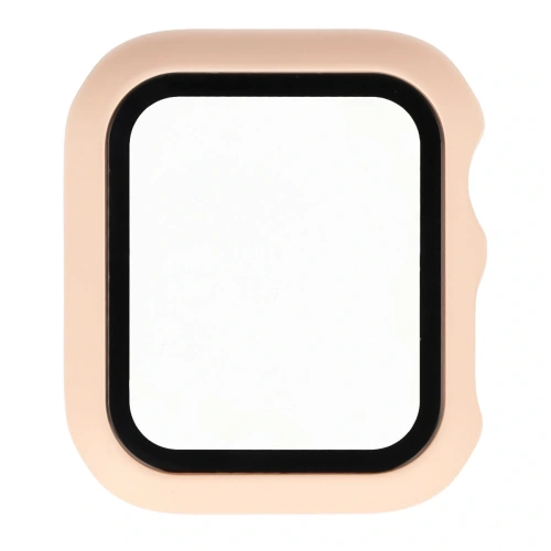 Etui ze szkłem do zegarka Bizon Case+Glass Watch do Apple Watch SE 3 / SE 2 / SE / 6 / 5 / 4 40mm matowe różowe