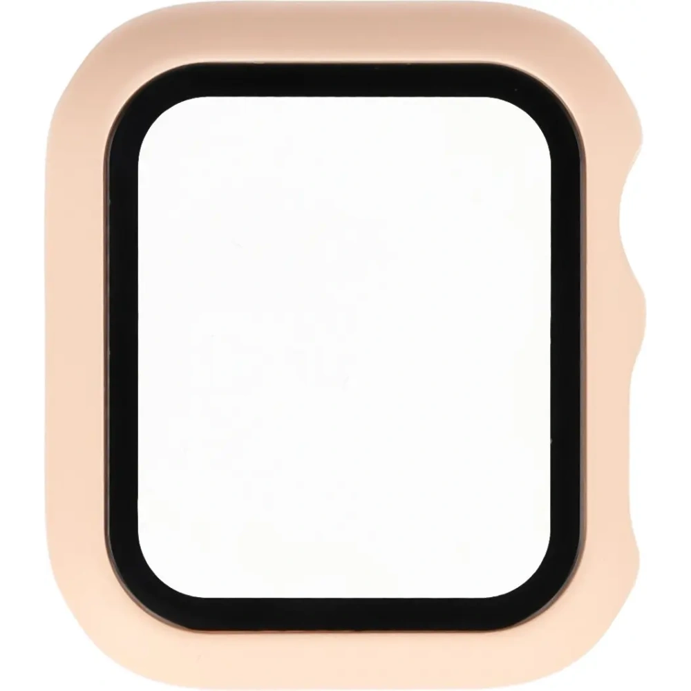 Etui ze szkłem do zegarka Bizon Case+Glass Watch do Apple Watch SE 3 / SE 2 / SE / 6 / 5 / 4 40mm matowe różowe