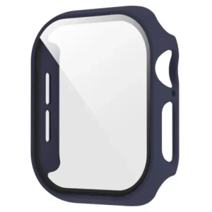 Etui ze szkłem do zegarka Bizon Case+Glass Watch do Apple Watch SE 3 / SE 2 / SE / 6 / 5 / 4 40mm matowe granatowe