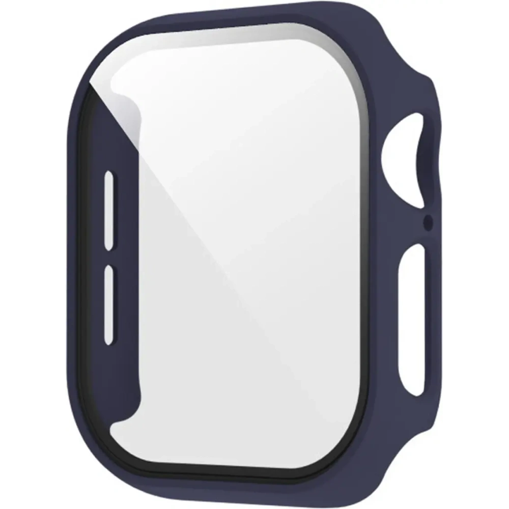 Etui ze szkłem do zegarka Bizon Case+Glass Watch do Apple Watch SE 3 / SE 2 / SE / 6 / 5 / 4 40mm matowe granatowe