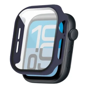 Etui ze szkłem do zegarka Bizon Case+Glass Watch do Apple Watch SE 3 / SE 2 / SE / 6 / 5 / 4 40mm matowe granatowe