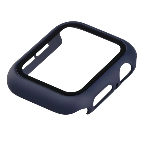 Etui ze szkłem do zegarka Bizon Case+Glass Watch do Apple Watch SE 3 / SE 2 / SE / 6 / 5 / 4 40mm matowe granatowe