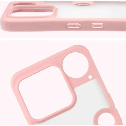 Etui Bizon Case Angelo do Nothing Phone (3) półprzezroczyste z jasnoróżową ramką