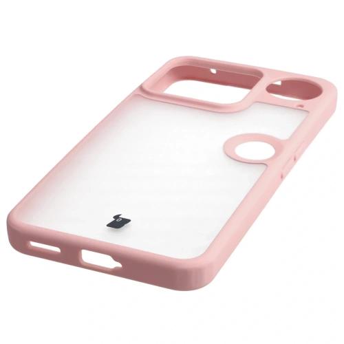 Etui Bizon Case Angelo do Nothing Phone (3) półprzezroczyste z jasnoróżową ramką