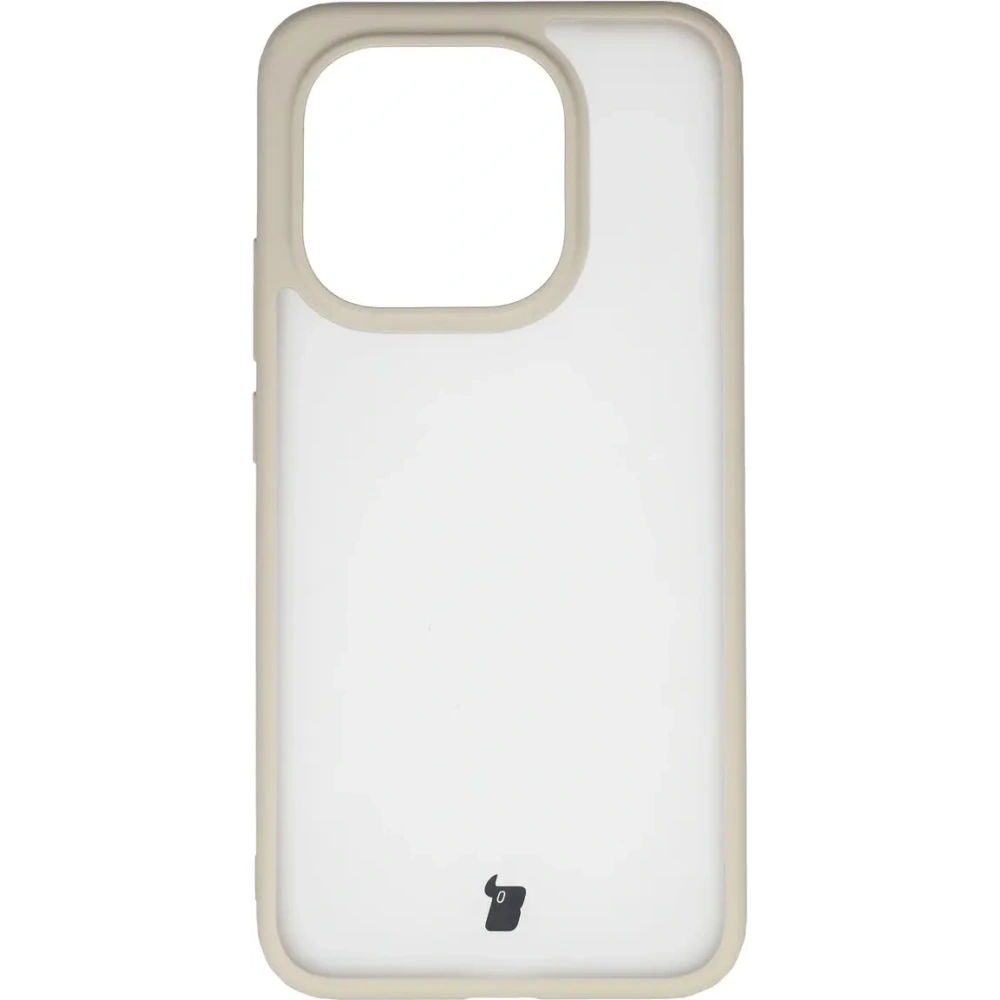 Etui Bizon Case Angelo do Xiaomi 15T półprzezroczyste z beżową ramką