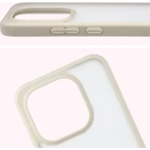 Etui Bizon Case Angelo do Xiaomi 15T półprzezroczyste z beżową ramką