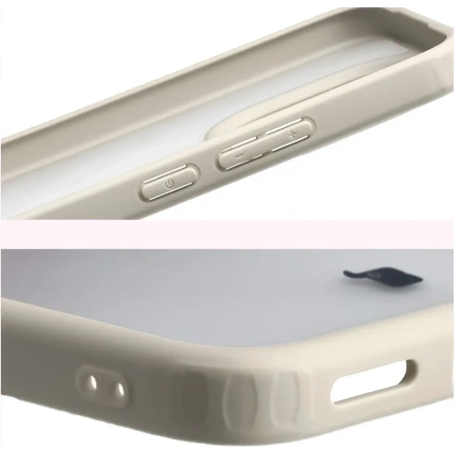 Etui Bizon Case Angelo do Xiaomi 15T półprzezroczyste z beżową ramką