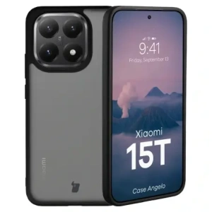 Etui Bizon Case Angelo do Xiaomi 15T przydymione z czarną ramką